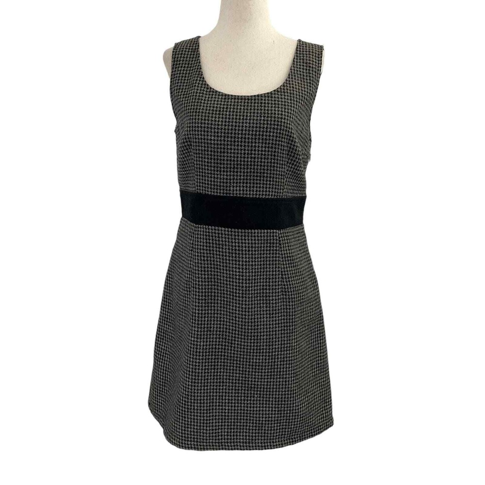 Emmelee Gray&Black Side Zip Dress Houndstooth Pattern Women Size Medium | 45-30